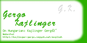 gergo kajlinger business card